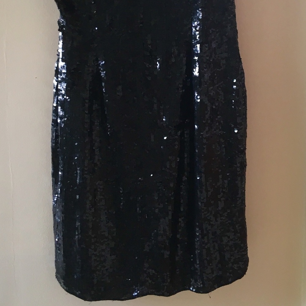 Vintage Black Cocktail Dress With Bronze Beads - Picture 3 of 6